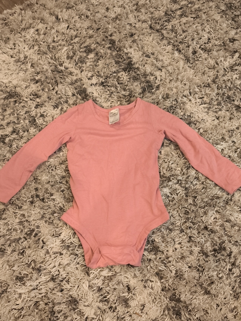 Okie Dokie Kids Long Sleeve One-Piece Bodysuit - Pink